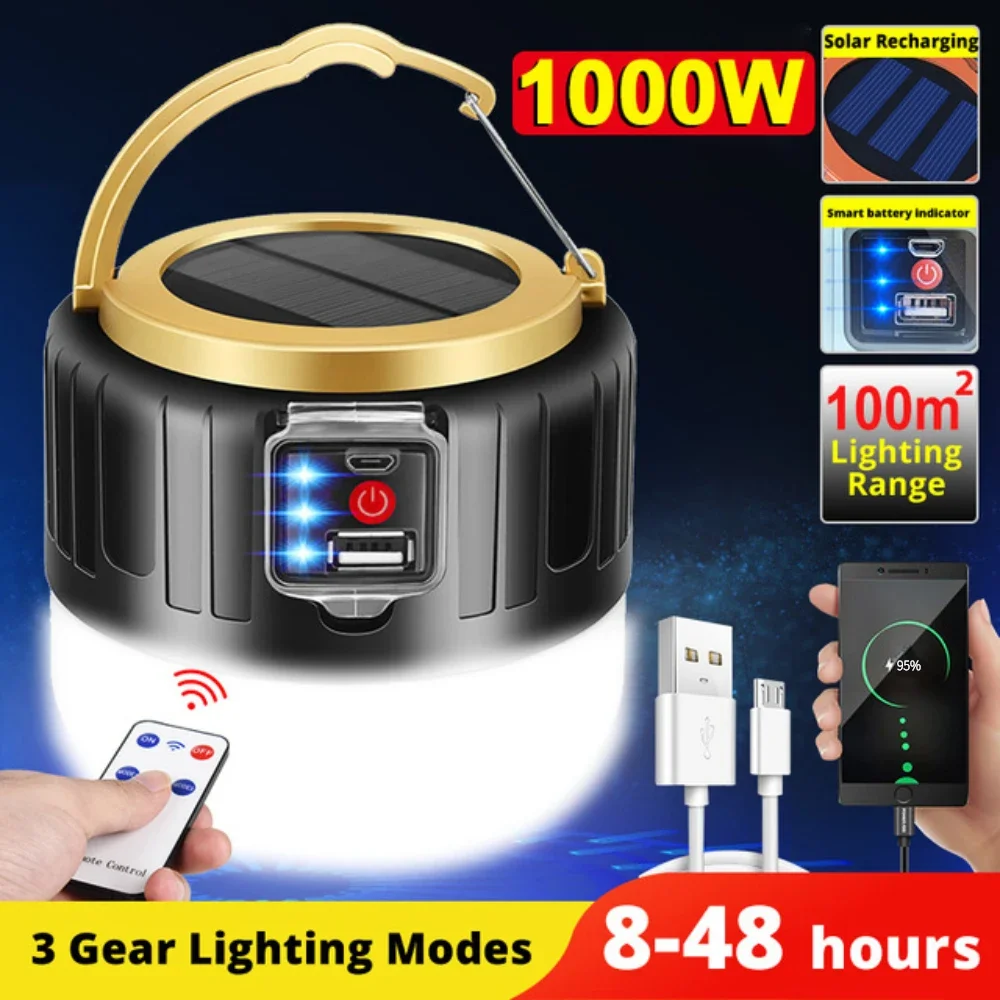 Renewable Energy Source - Solar LED Camping Light Waterproof Rechargeable