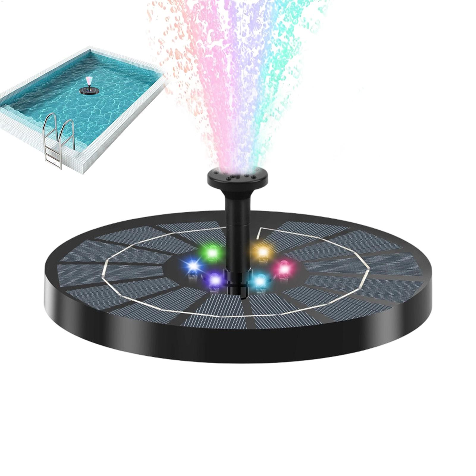 Solar Pool Pump Kit - Bird Bath Fountain with Lights Floating