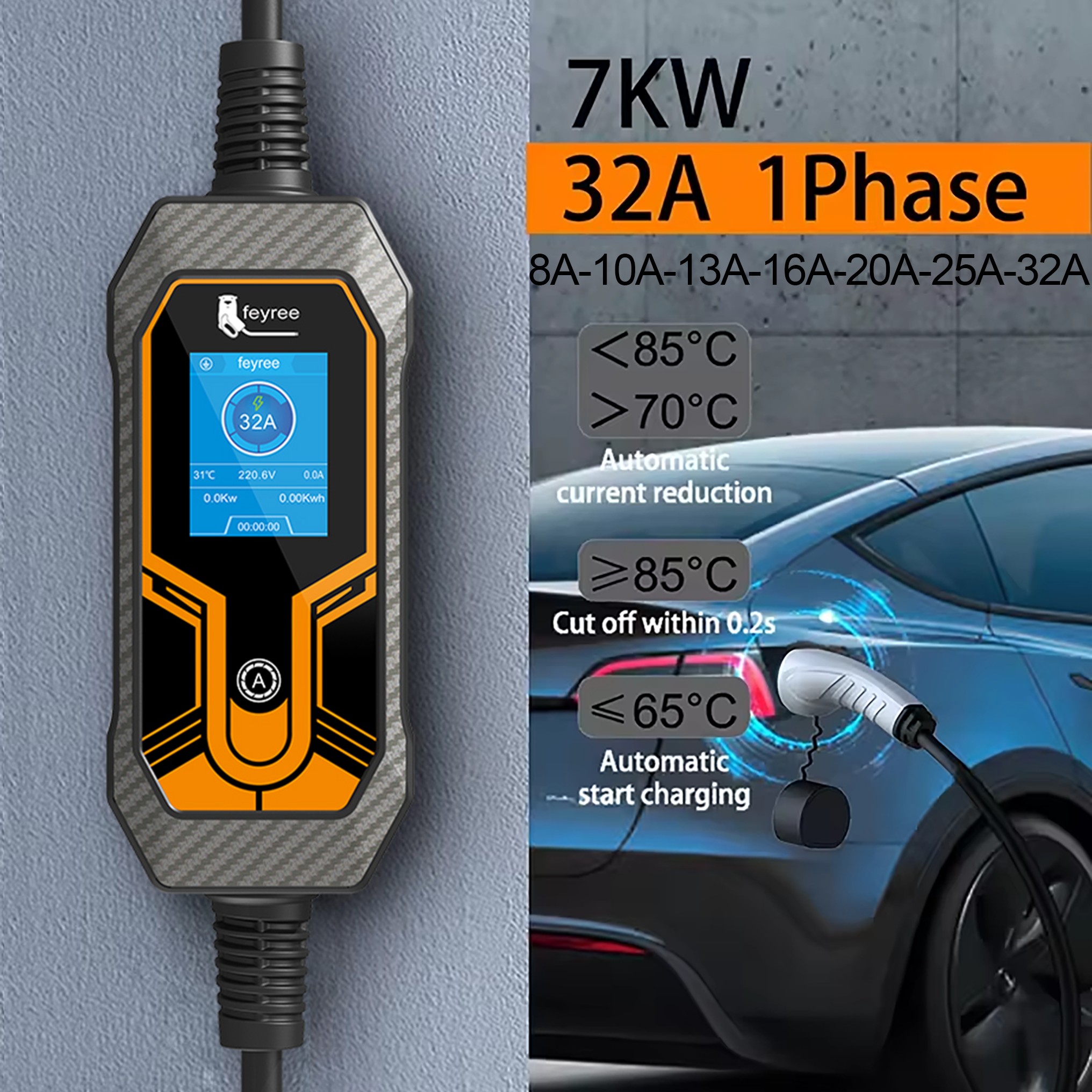 feyree Portable EV Charger Wal - Ev Charger Wallbox recension och pris