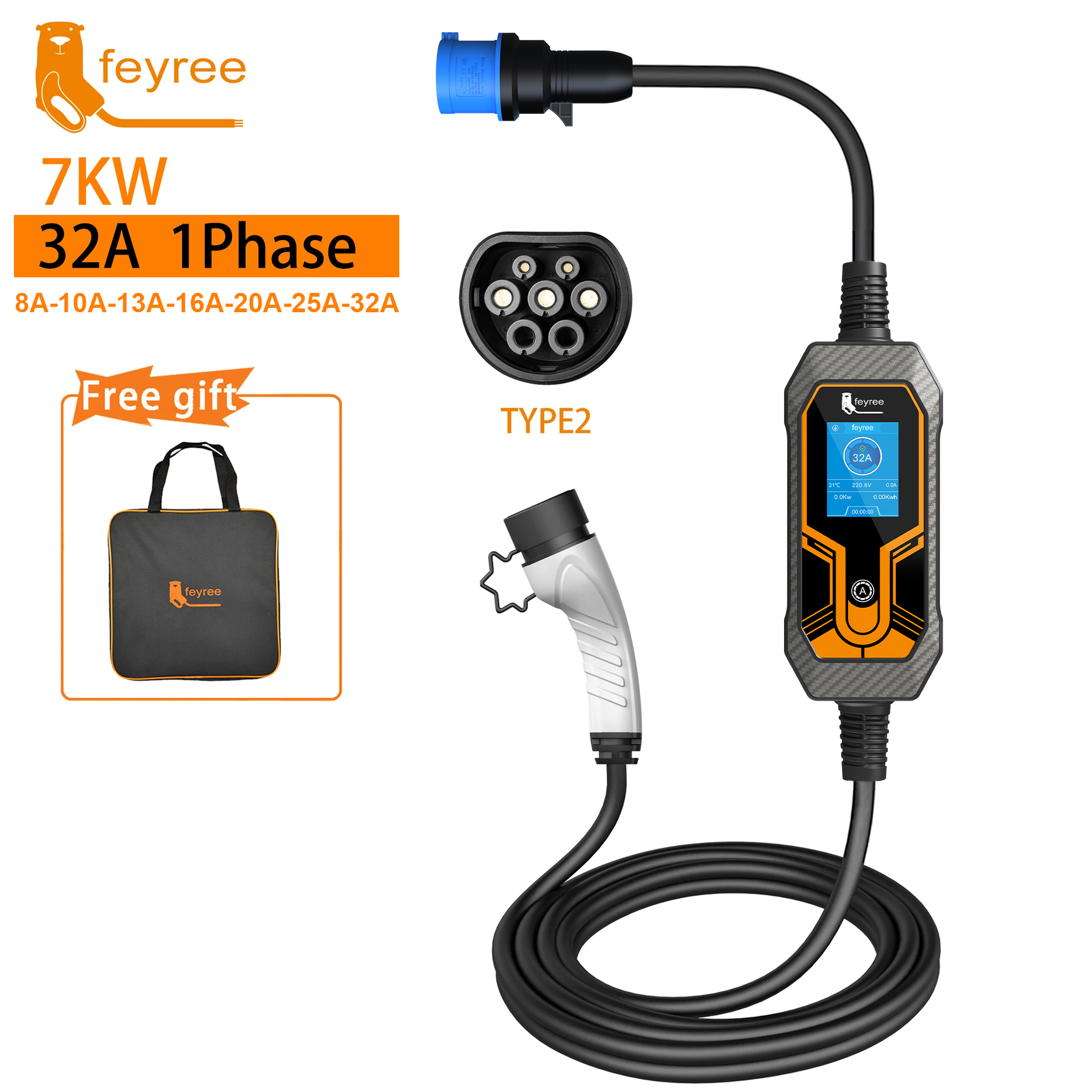 feyree Portable EV Charger Wal - Ev Charger Wallbox recension och pris