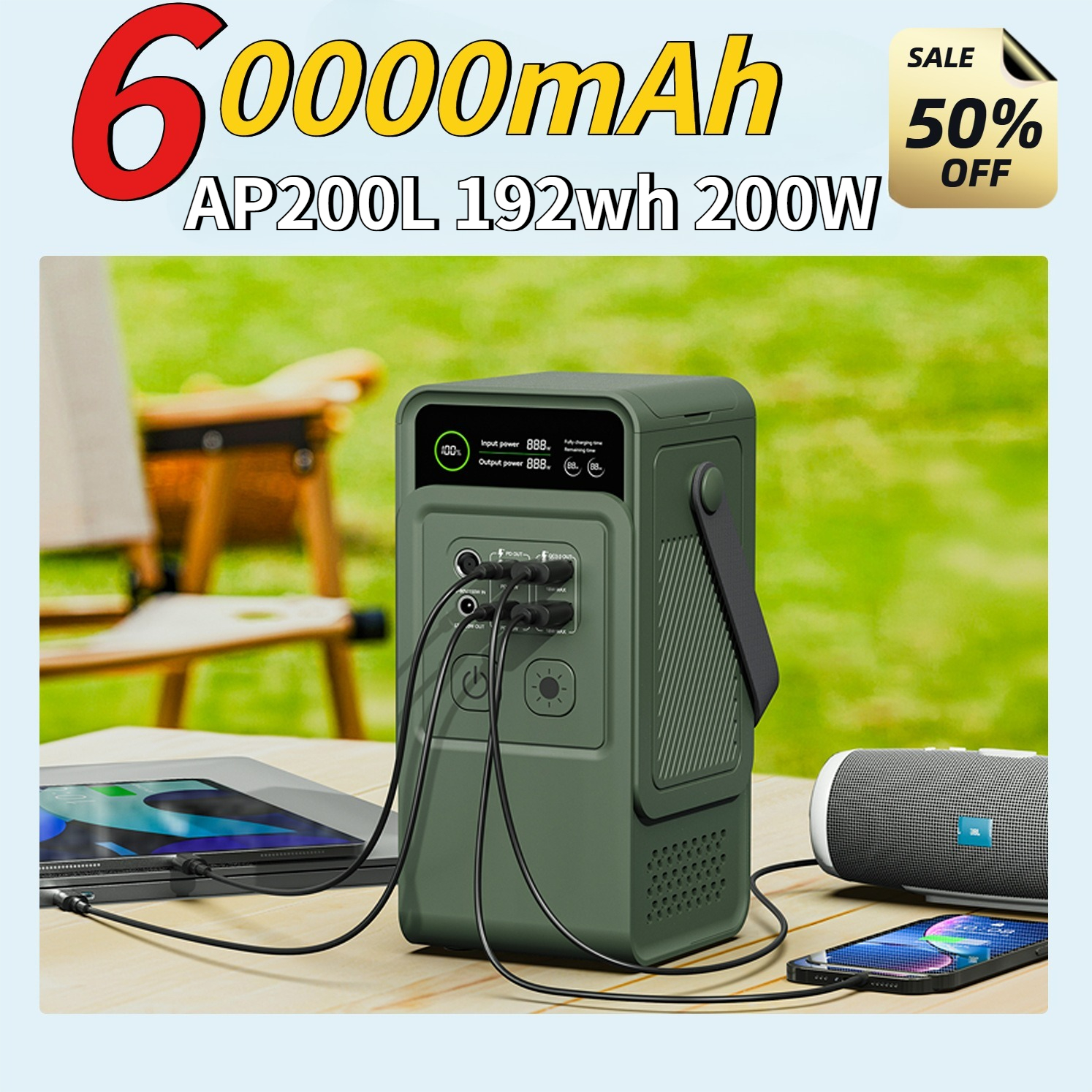 60000mAh 200W 192Wh Camping Po - Lifepo4 Battery Pack recension och pris