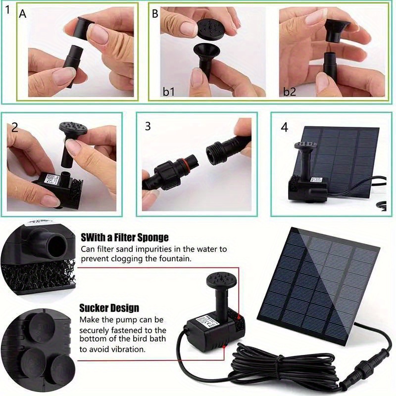 Solar Fountain with 6 Nozzles  - Solar Pool Pump Kit recension och pris