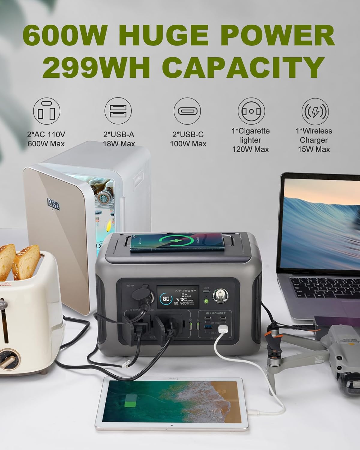 ALLPOWERS Portable Power Stati - Lifepo4 Battery Pack recension och pris