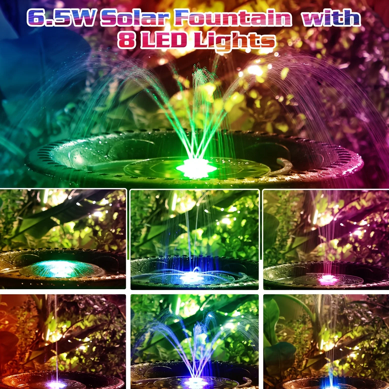 6.5W LED Solar Fountain Pump w - Solar Pool Pump Kit recension och pris